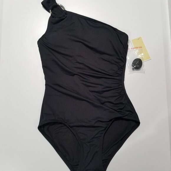 Michael Kors Embellished One-Shoulder Underwire One-Piece Swimsuit - Picture 6 of 11